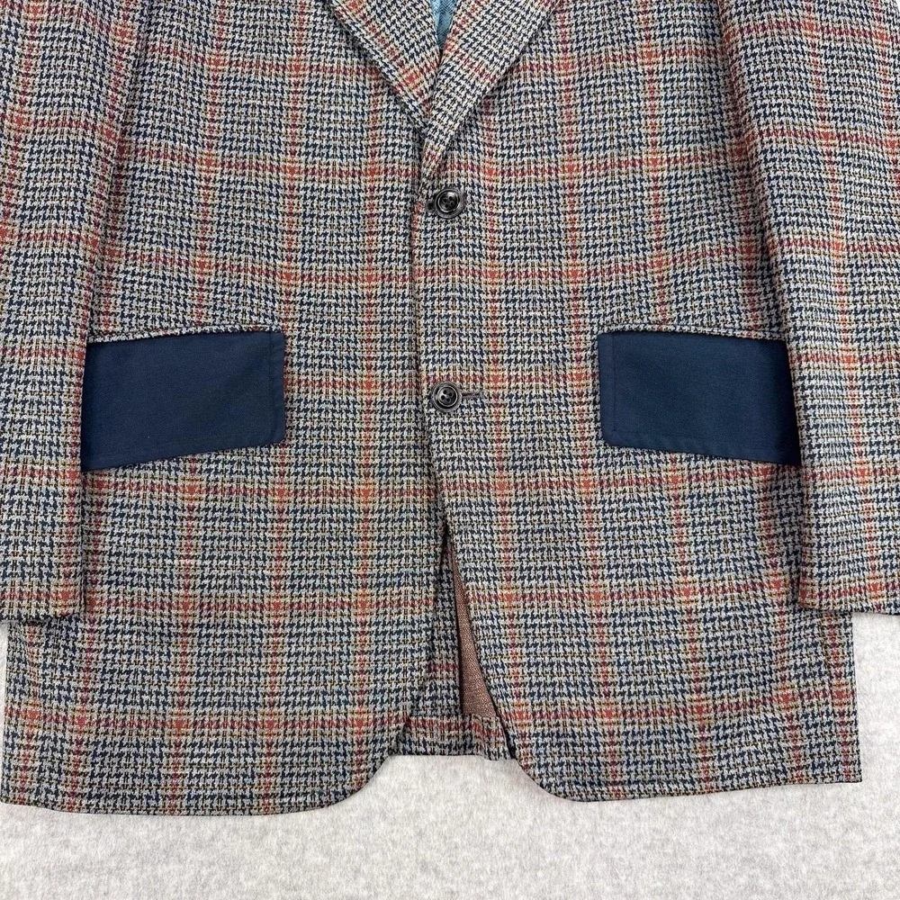 Vintage Towncraft Blazer Mens 38R Gray Plaid Wool‎ Tweed Sport Coat Retro USA